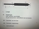 Gasveer: Oog tot oog hartafstand betreft 450 mm  / 250 newton
