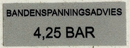 BANDENSPANNING ADVIES STICKERTJE 4.25 BAR