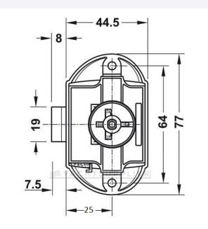 KAST-MEUBELSLOT PUSHLOCK WIT