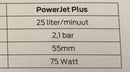 POWER JET HIGH PRESSURE POMP 25L 2.1bar