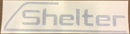 STICKER SHELTER logo 20 cm x 4.4 cm silver metalic