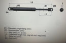 Gasveer: Oog tot oog hartafstand betreft 485 mm  / 250 newton